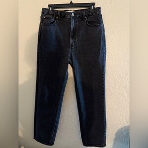 Black Ankle Straight High Rise Jean
